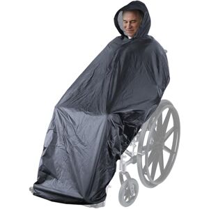 Anyoo Housse imperméable pour poncho pour fauteuil roulant, poncho léger pour pluie, couche de protection avec élastiques offrant une protection sèche pour fauteuil roulant, Gris, Taille Unique - Publicité