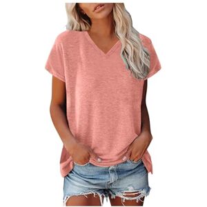 Générique Débardeurs Femme Col en V éTé DéContracté Blouse Unie éLéGant T-Shirts à Manches Courtes Femme Amples Confortables Coton Tee Shirt - Publicité