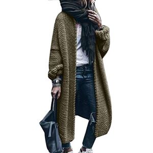 ORANDESIGNE Vert Gilet Long Femme en Tricot Cardigan Veste Ouvert Épais Manches Longues Pull Gilet Chaud Casual Grosse Maille Manteau Sweater Hiver Chandail Outwear A Vert 3XL - Publicité