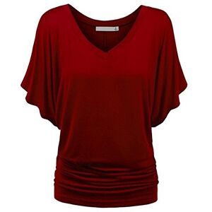 ZEZKT Tops à Manches Courtes Femme ，T-Shirts Col V Femme Chemise Blouses Manche Chauve-Souris T-Shirts Lâche Décontracté Tops de Sport Survêtements Sportswear Confortable Polos Débardeurs - Publicité