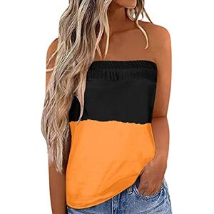 Generic Femmes Bustier Bandeau Tops Sexy Été Tunique sans Manches Vest T-Shirt Floral Debardeur Ample Chemise sans Bretelle Haut Dos Nu Blouse - Publicité