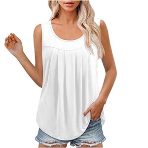WoUnd Tunique T-Shirt d'été pour Femme Hauts sans Manches Chemisier boutonné Caulse Chemise Ample Débardeur Pas Cher - Publicité