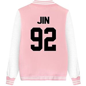 ShallGood Femme Automne Mode Nouvelles Tops Fans Blouson Cool Bomber Veste Aviateur Classique Matelassé Manteaux Baseball Jacket Coat Court Outerwear JIN-92 Pink FR 38 - Publicité