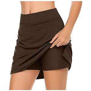 Nidddiv Jupes plissées pour filles, jupe-short de sport, course à pied, jupe légère pour tennis, performance pour femme, jupe active, marron, 36 - Publicité