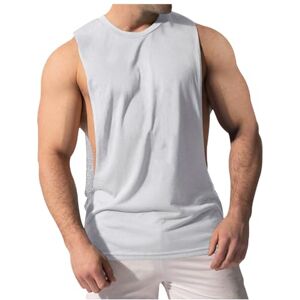 Generic Débardeur Homme Grande Taille- Gilet Sexy-Tee Shirt sans Manche Homme Col V Couleurs Pures Classique Gilets d'été Basic Blouse Doux Plage Sport Tank Top Décontractés Respirant Fitness Haut - Publicité