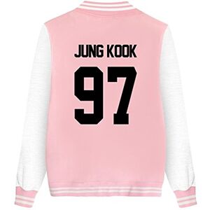 ShallGood Femme Automne Mode Nouvelles Tops Fans Blouson Cool Bomber Veste Aviateur Classique Matelassé Manteaux Baseball Jacket Coat Court Outerwear Jung KOOK-97 Pink FR 38 - Publicité