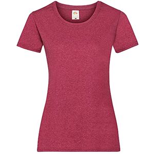 Fruit of the Loom T-Shirt à Manches Courtes Femme (XS) (Rouge Vintage chiné) - Publicité