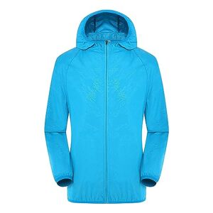 Générique Veste de Pluie Légère et Imperméable pour Femme Coupe Vent Mince Pliable Manteau Grande Taille Lâche Coat (Sky Blue, XXL) - Publicité