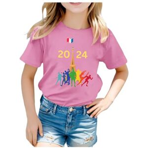 Générique Tee Shirt été Enfants T-Shirts Manches Courtes Fille Garçons pour Garçons Et Filles Jo 2024 VêTements Parents Sport Col Rond Et Ample Hauts De Sport Imprimés DéContractés D'éTé Hauts Imprimés - Publicité