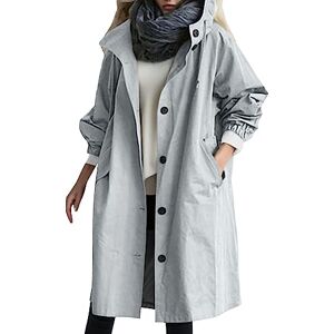 pvucpot Femmes Printemps Automne Veste de Pluie Longue pour Femme Manteau à Capuche Coupe-Vent Imperméable d'Extérieur Camping Randonnée Veste de sport Grande taille Coupe-vent Ultra légère - Publicité