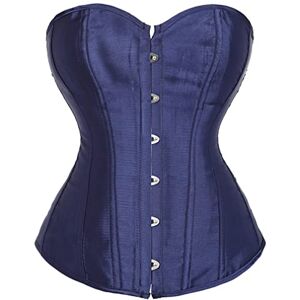 Grebrafan Corset Bustier Femme Sexy Gothique Classiques (EUR(42-44) 3XL, Navy Bleu) - Publicité