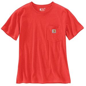 Carhartt Loose Fit Heavyweight Short-Sleeve K87 Pocket T-Shirt Utilitaire de Travail, Currant Heather, XL Femme - Publicité