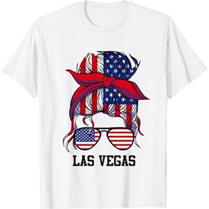 Las Vegas American Flag Patriotic Babe Bandana foulard lunettes de soleil fille Las Vegas T-Shirt - Publicité