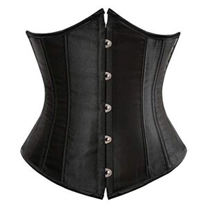 Hengzhifeng Corset Simple Serre Taille Femme Bustier Satin Grande Taille Gothique (EU 28-30,Noir) - Publicité