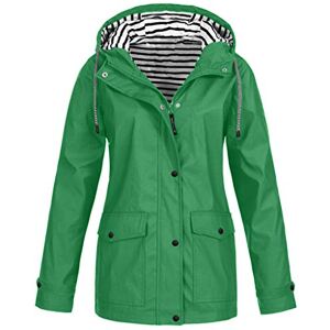 BOTCAM Veste de pluie doublée chaude pour femme : parka de pluie avec polaire longue veste à capuche légère, imperméable, respirante, coupe-vent, veste fonctionnelle 3 en 1 parka pour femme, Vert - Publicité