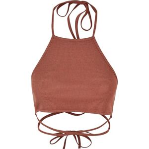 Urban Classics Ladies Rib Trapeze Cropped Top, Caraco Femme, Terracotta, - Publicité