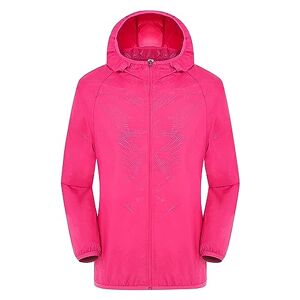 Générique Veste de Pluie Légère et Imperméable pour Femme Coupe Vent Mince Pliable Manteau Grande Taille Lâche Coat (Hot Pink, L) - Publicité