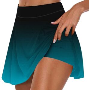 Keepink Jupes de tennis pour femme Jupe de sport Short intégré Mini jupe-short imprimé décontracté Jupes et jupe-short extensibles taille haute pour entraînement, course à pied, golf, 2 x bleu - Publicité