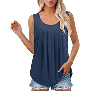 WoUnd Tunique T-Shirt d'été pour Femme Hauts sans Manches Chemisier boutonné Caulse Chemise Ample Débardeur Pas Cher - Publicité