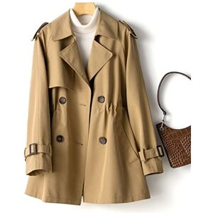 ROTAKUMA Bureaux De Bandes-vent Avec Doublure Printemps Automne Mince Mince Femme Trench-coat De Trench (Color : Khaki, Size : XXXX-large) - Publicité