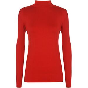 WearAll Flirty Wardrobe Pull stretch à manches longues pour femme Uni, Rouge, XL - Publicité