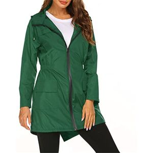 SotRong Manteau de pluie léger et pliable pour femme Coupe-vent Coupe-vent Veste d'extérieur imperméable Longue capuche Poncho pour la marche et le camping, Vert, XXL - Publicité