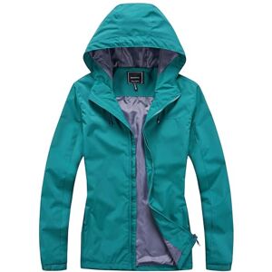 Blu Apparel Veste de pluie imperméable à capuche coupe-vent pour femme, bleu sarcelle, 46 - Publicité