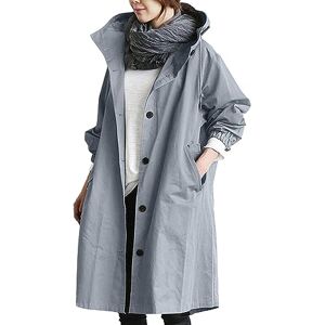 pvucpot Femmes Printemps Automne Veste de Pluie Longue pour Femme Manteau à Capuche Coupe-Vent Imperméable d'Extérieur Camping Randonnée Veste de sport Grande taille Coupe-vent Ultra légère - Publicité