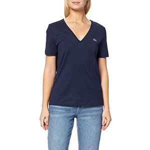 Lacoste T-shirt Col V Femme Marine 44 - Publicité