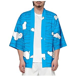 Piccodos Homme Femme Kimetsu no Yaiba Sakonji Urokodaki Kimono Cosplay Costume Manteau Cape Cardigan Bleu XXL - Publicité