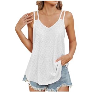 Dasongff DéBardeurs Sport Femme Long Tunique Tops Yoga Grande Taille Camisole Femme Sexy- Femme Casual Élégant Chemise sans Manche Col V Lâche Plier Blouse Tops T-Shirt - Publicité