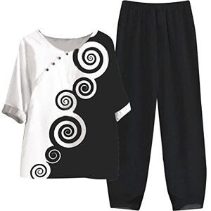 Générique Survêtements Femme Outfit Ensemble de Survêtement 2 Pièces Jogging Sportswear Tenue de Sport Décontracté Imprimé Floral Haut et Pantalon Streetwear - Publicité