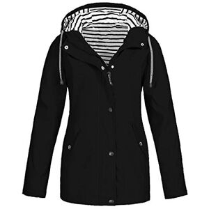 ZDJH Veste de pluie pour femme, légère, imperméable, respirante, avec capuche, parka grande taille, veste de sport, veste d'extérieur, Noir (2), 5X-Large - Publicité