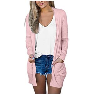 Generic Veste Femme Mi Saison Blouson Femme Ete Couluer Unie Col en V Chic et Elegant Gilet Noire Manche Longue avec Poches Manteau Longue Léger Ample Mode Cardigan Femme Décontracté - Publicité