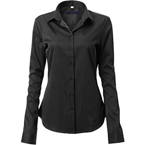 Hawk Chemise Femme Manche Longues, Chemise Basic Casual ELéGant Bureau Tunique Femme Mode Tee Top Haut Blouse,Noir,52 (UK 24) - Publicité