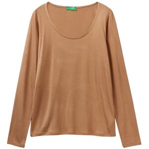 United Colors of Benetton Femme T-shirt M/L  T-shirt, Beige 34 A, XS - Publicité