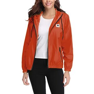 Aottori Veste de Pluie Femme Imperméable avec Capuche à Manches Longues Manteau Imperméable Courte Coupe-Vent Zippé pour Sport Voyage Camping Randonnée Vacance Orange M - Publicité