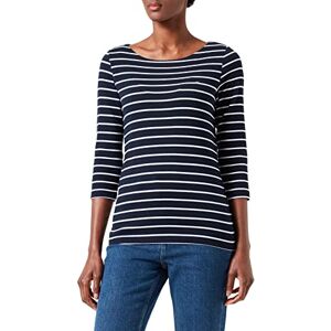 TOM TAILOR  T-shirt à Manches Longues avec logo brodé Femme ,29950 Navy White Stripe ,XS - Publicité