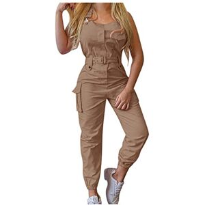 HUyydza Femmes Combinaison Ete Jumpsuit Col V Manche Courte Taille Haute Casual Combishort Été Long Pantalon Romper Mode Jumpsuit D'été Chic Élégant Slim Pantalon - Publicité