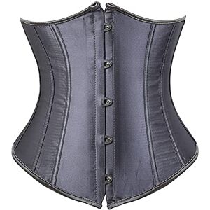 Grebrafan Classique Corset Serre Taille Satin Bustier de Mariage (EUR(44-46) 4XL, Gris) - Publicité