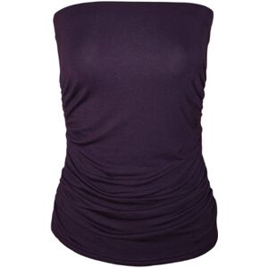 WearAll Uni Bustier Bandeau Top ruché sans Bretelles Hauts Femmes Pourpre 40-42 - Publicité