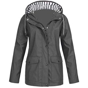 Ydsxlp Manteau de pluie pour femme Veste légère coupe-vent avec capuche Coupe-vent Imperméable Respirant Pour le sport, B Gray., XXL - Publicité