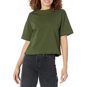 Amazon Essentials T-shirt en coton biologique à manches courtes et épaules tombantes, coupe droite décontractée (disponible en grandes tailles) Femme, Vert Olive Foncé, XL - Publicité