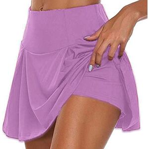 TOFOTL Jupe Short Femme Ete Casual Sport Tennis Plissée Jupe Running Yoga Chic et Elegant Couleur Uni Taille Haute Mode Plage Short Court Fluide Doux Leger Pas Cher Mini Jupe Courte Sexy Violet M - Publicité