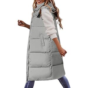 RYTEJFES Gilet Long Femme Avec Capuche Fourrure Femme Sans Manches Avec Capuche Manches Longues Noir Beige Gris Fourrure Gilet À Capuche Veste Veste matelassée Veste Doudoune Veste Doudoune Gilet Hiver - Publicité