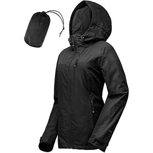 33,000ft Veste de pluie Femmes, imperméable imperméable léger avec manteau respirant emballable à capuche idéal pour la course à pied et à la randonnée(Noir-L) - Publicité