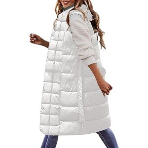 RYTEJFES Gilet matelassé pour femme Manches courtes Long Léger Avec capuche Sans manches Noir kaki Vert Beige Hiver XXXL Bleu Veste matelassée Gilet en duvet Veste d'hiver longue - - Publicité