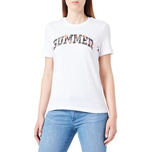 Only Onlsummer S/S Reg Top CS JRS T-Shirt, Blanc Vif/Impression : été, XS Femme - Publicité