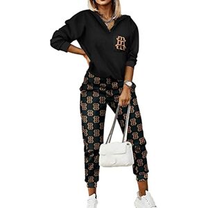 Onsoyours Femmes Survêtement Casual Ensemble 2pcs Suit Longues Jogging Manches Longues Sweatshirt Pantalon de Joggings A Noir01 S - Publicité