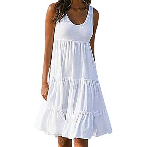 Zeiayuas Mi Longue T-shirt Robe de Travail Chic et Elegant Décontractée Couleur Unie Manche Courte Jupe Vêtements Grande Taille Chemise Maxi Robes Vacances Plage de Soie Pas Cher - Publicité